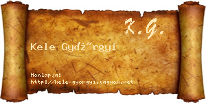 Kele Györgyi névjegykártya